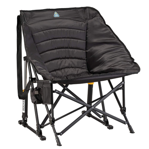 Heavy-Duty Freestyle Puff Rocker - Choice 731 - Patented Spring-Action Rocking Chair for Camping - Black