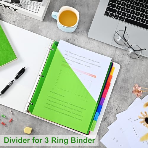 Classic 8-Tab Binder Dividers - Index Pockets Divider for Kit