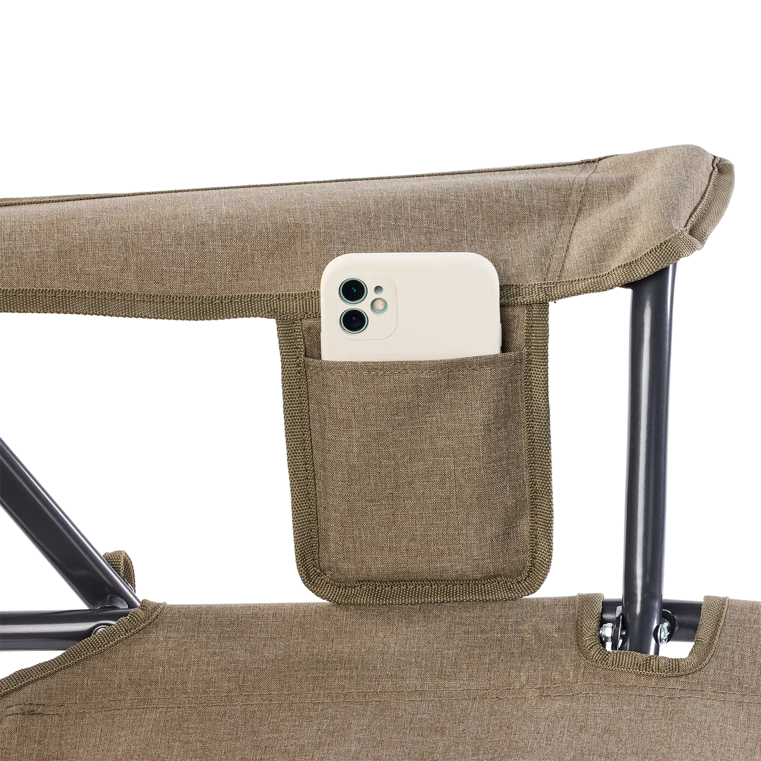 Luxury Camp Comfort Pro Rocker XL - Choice 107 - Heavy-Duty Kickback Rocker with Beverage Holder Detail