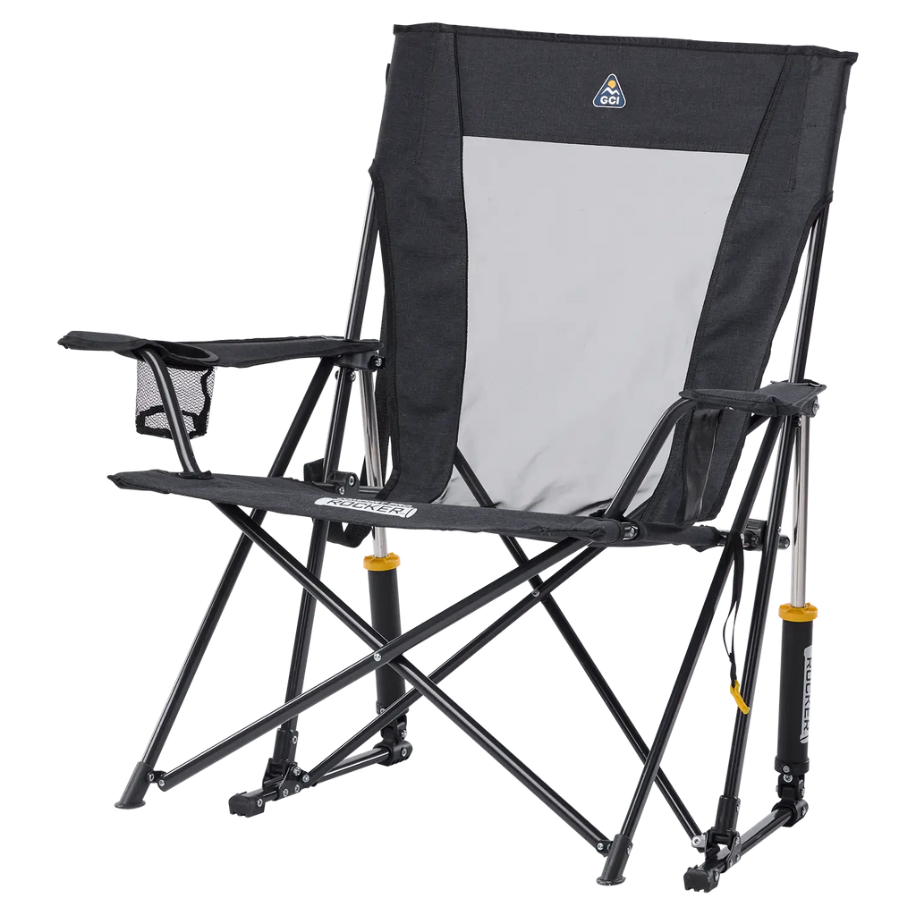 Luxury Camp Comfort Pro Rocker XL - Choice 107 - Heavy-Duty Kickback Rocker with Beverage Holder Detail