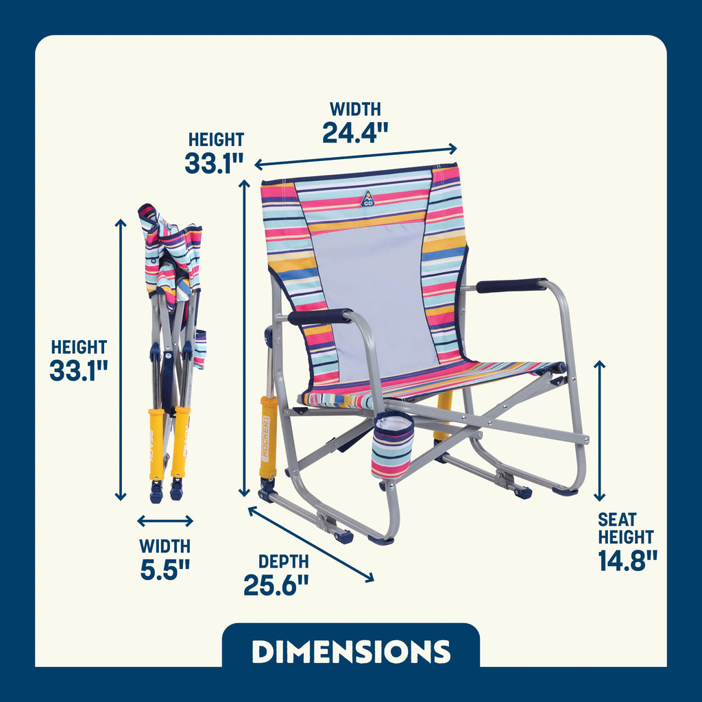 Patented Spring-Action Beach Rocker - Choice 712 - Freestyle Rocker Portable Outdoor Folding Chair Detail