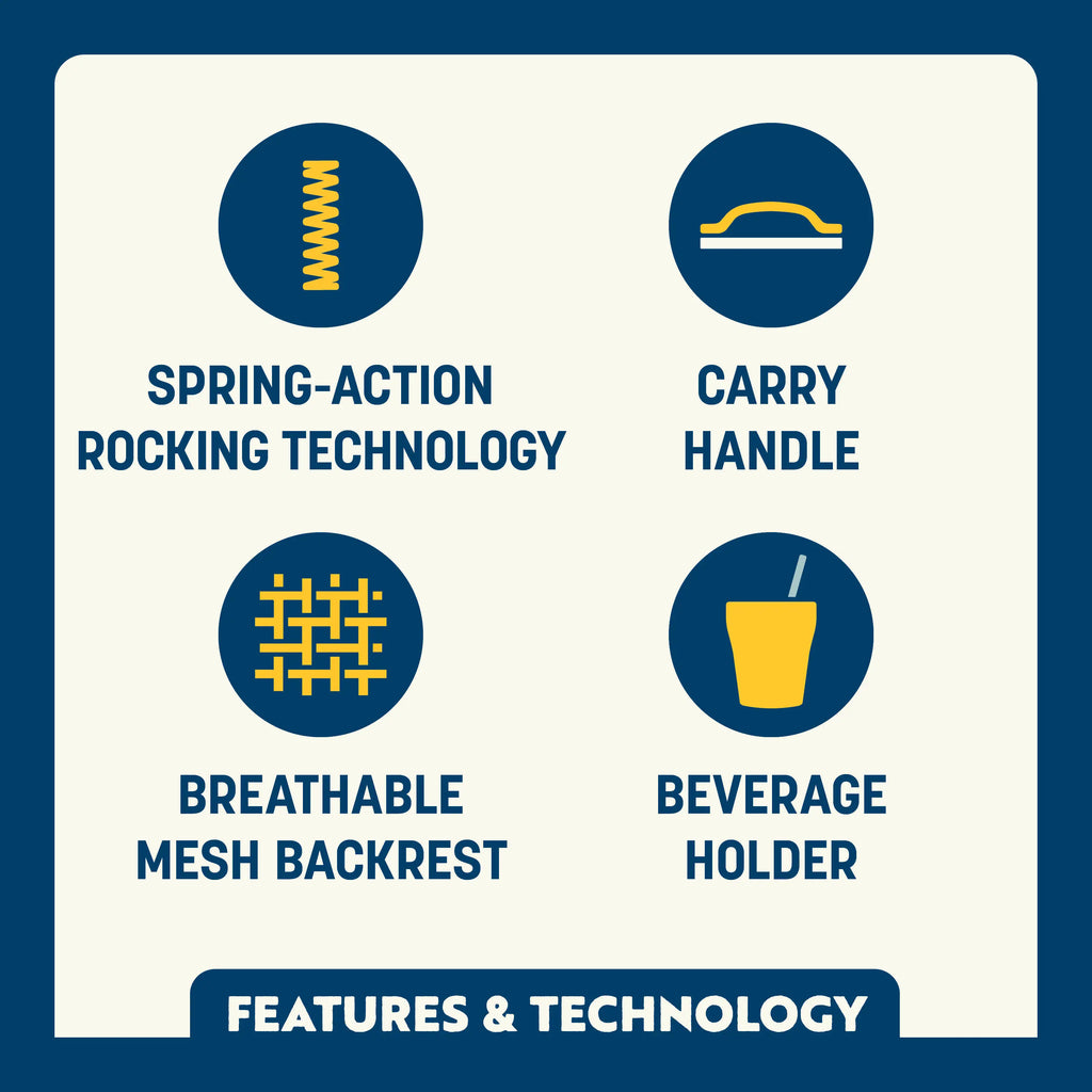 Luxury Camp Beach Rocker Bundle - Choice 773 - Freestyle Rocker Portable Outdoor Folding Chair Detail