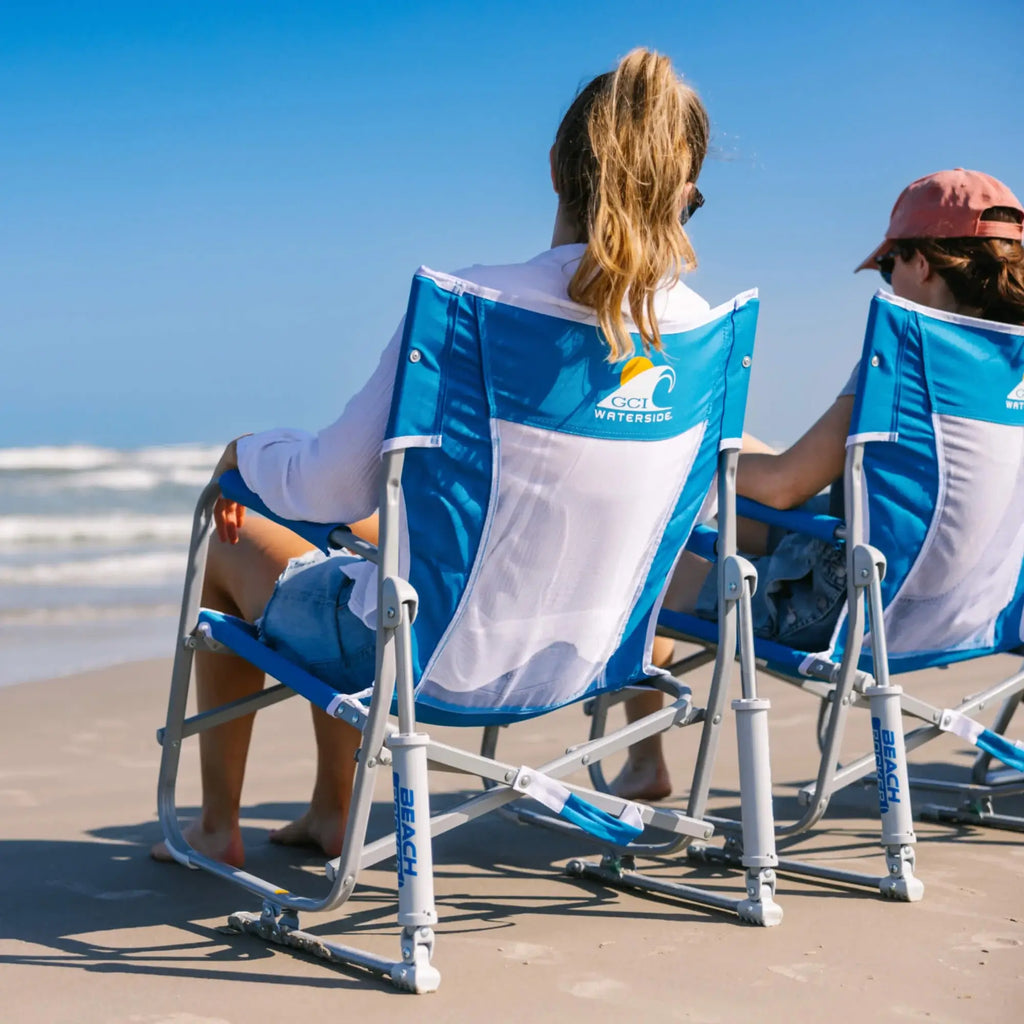 Luxury Camp Beach Rocker Bundle - Choice 773 - Freestyle Rocker Portable Outdoor Folding Chair Detail