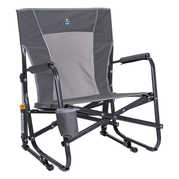 Patented Spring-Action FirePit Rocker - Choice 737 - RoadTrip Rocker Smooth Motion Camp Chair - Pewter