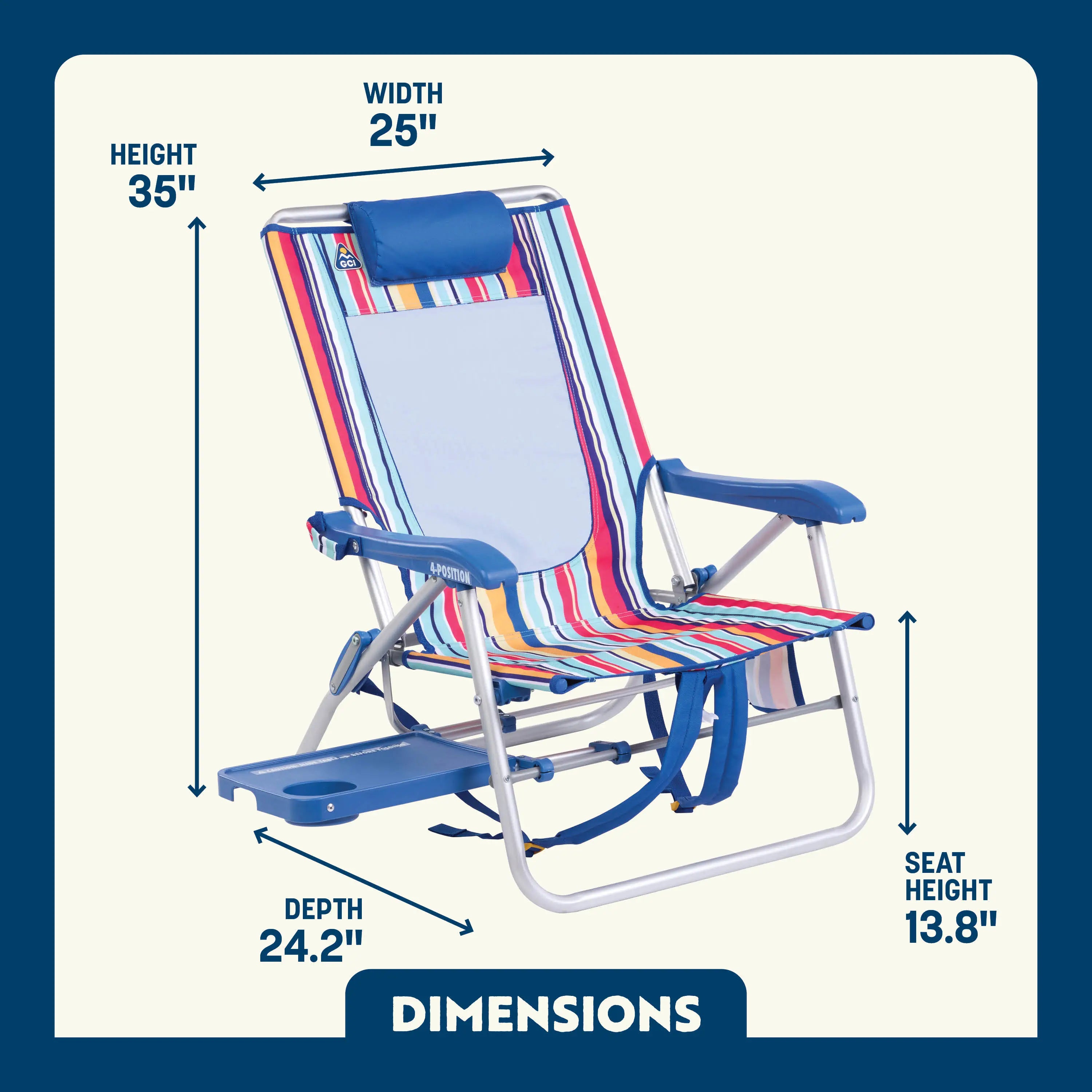 Rust-Resistant Aluminum Big Surf with Slide Table - Choice 334 - Rust-Resistant Aluminum Sand-Friendly Lounge Chair Detail