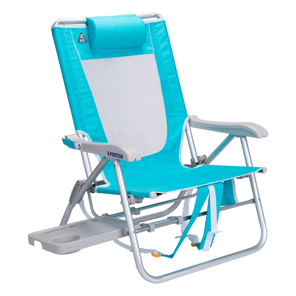 Rust-Resistant Aluminum Big Surf with Slide Table - Choice 334 - Rust-Resistant Aluminum Sand-Friendly Lounge Chair - Seafoam Green