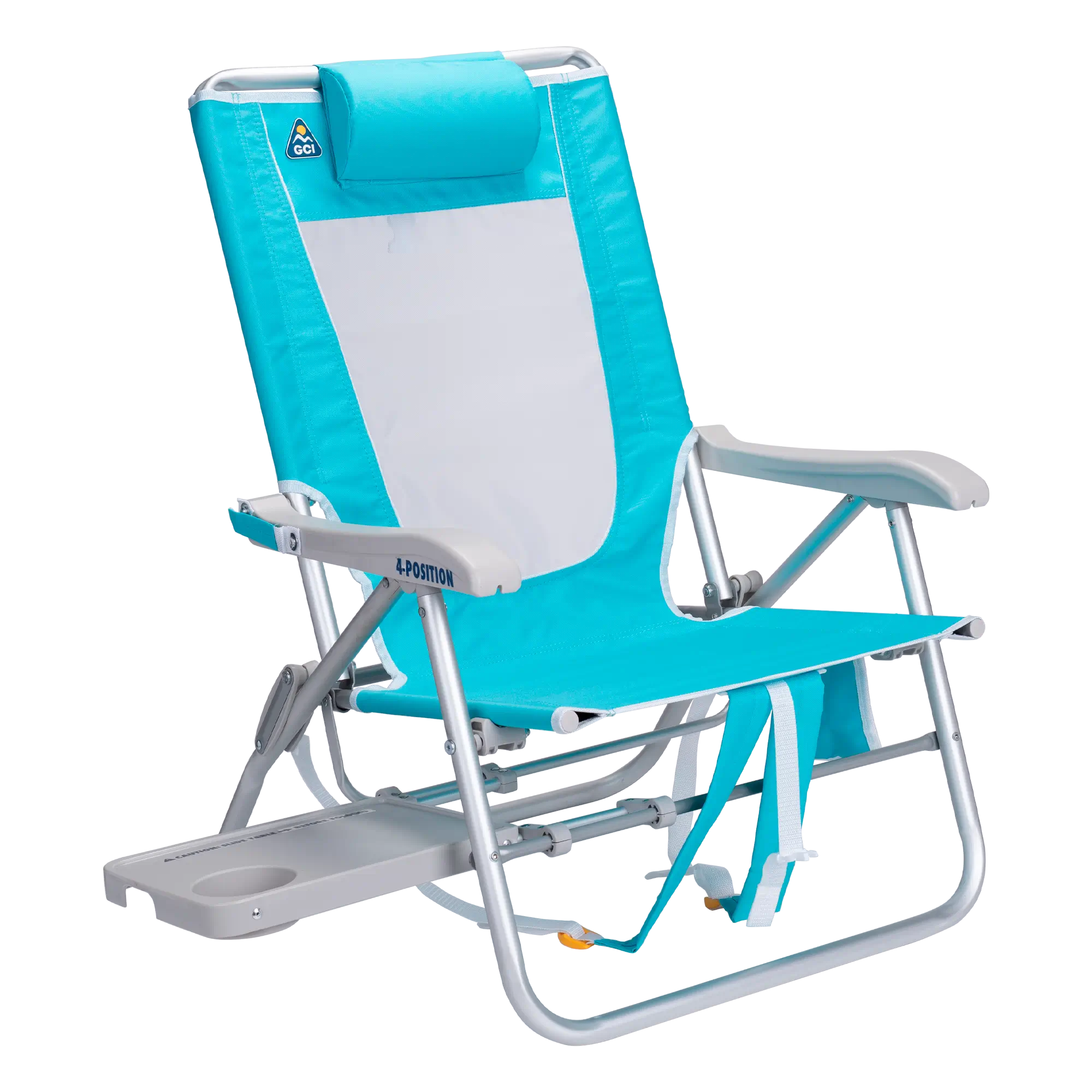 Rust-Resistant Aluminum Big Surf with Slide Table - Choice 334 - Rust-Resistant Aluminum Sand-Friendly Lounge Chair - Seafoam Green