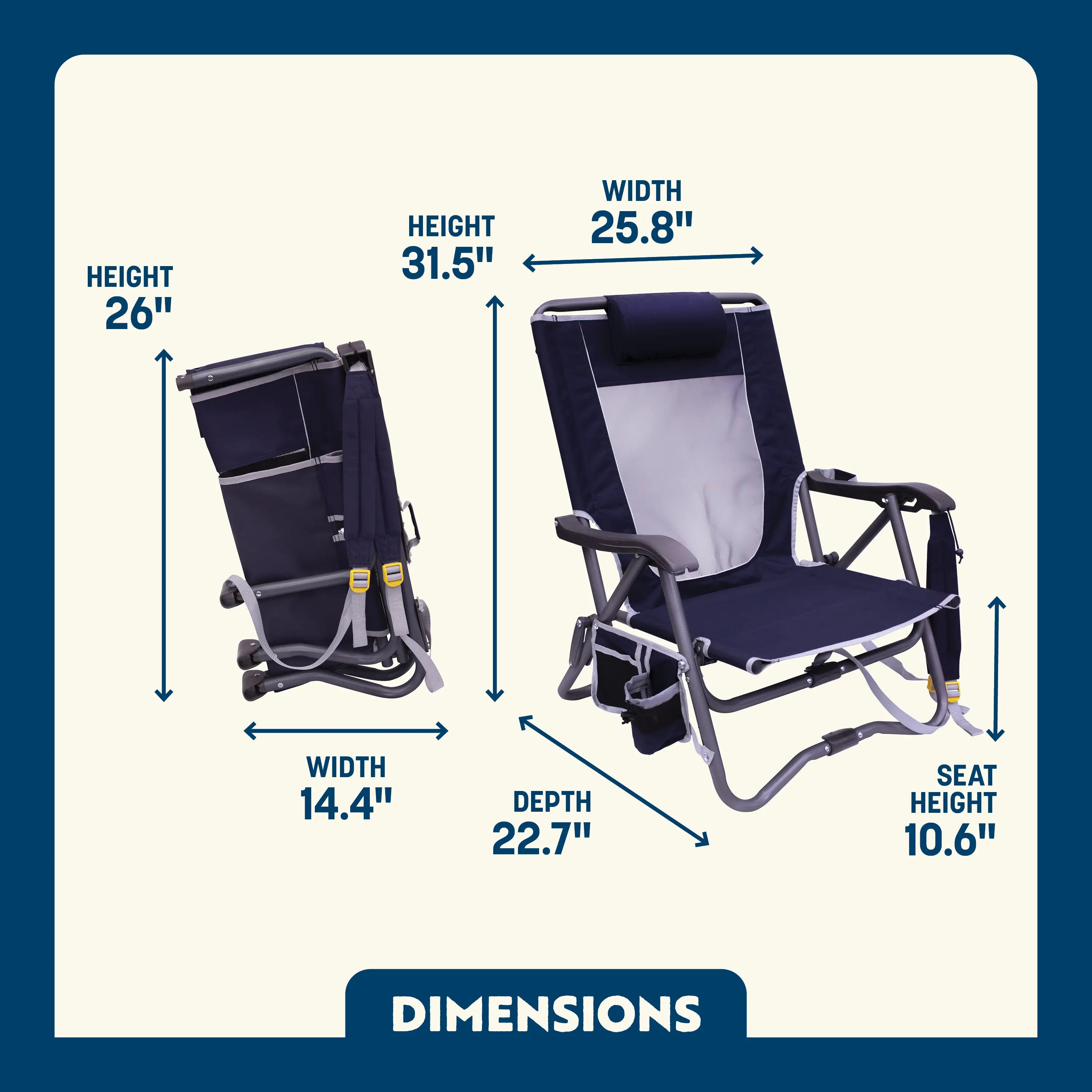 Ultra-Compact Bi-Fold Slim Event Chair - Choice 334 - Space-Saving Micro-Folding Chair for Backpacking Detail