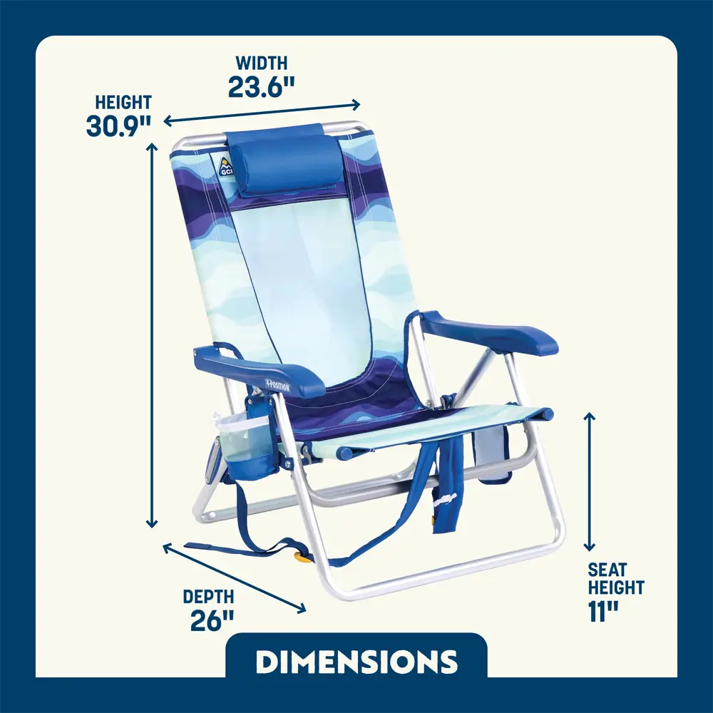 Sand-Friendly Backpack Beach Chair - Choice 709 - Rust-Resistant Aluminum Sand-Friendly Lounge Chair Detail