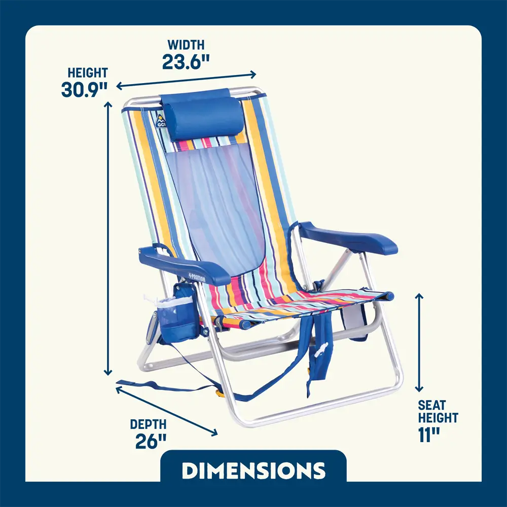 Sand-Friendly Backpack Beach Chair - Choice 709 - Rust-Resistant Aluminum Sand-Friendly Lounge Chair Detail