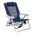 Sand-Friendly Backpack Beach Chair - Choice 709 - Rust-Resistant Aluminum Sand-Friendly Lounge Chair - Nautical Blue