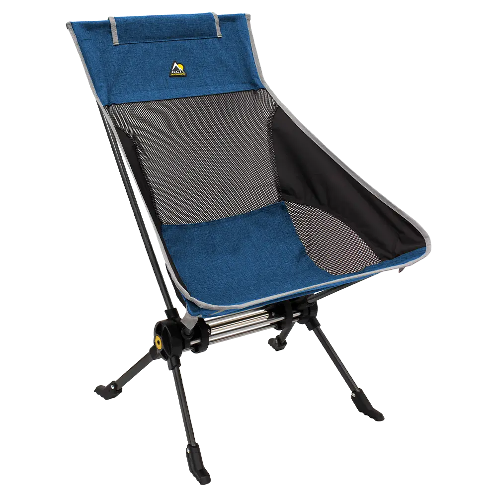 Luxury Camp ComPack Rocker - Choice 980 - Freestyle Rocker Portable Outdoor Folding Chair - Heathered Royal