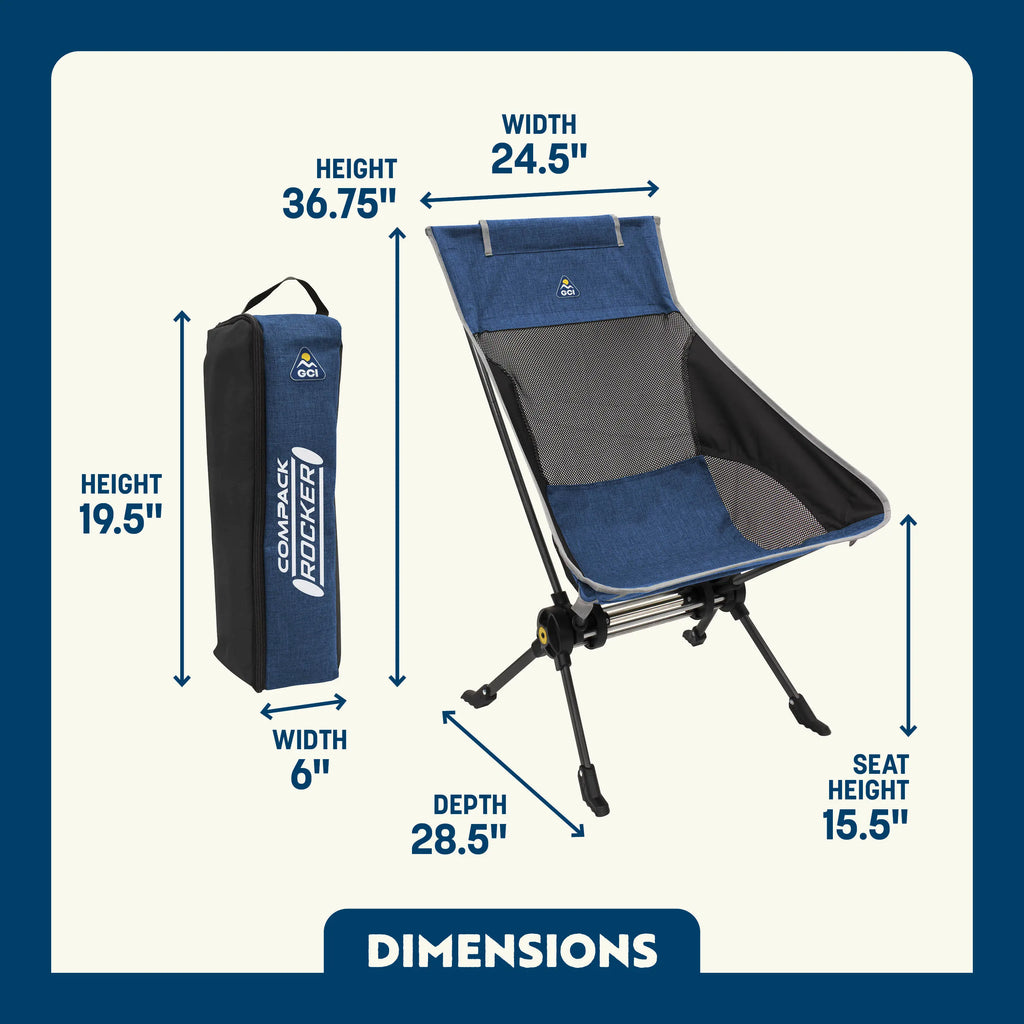 Luxury Camp ComPack Rocker - Choice 980 - Freestyle Rocker Portable Outdoor Folding Chair Detail