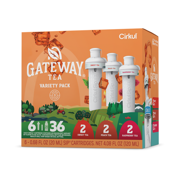 Zero-Calorie Gateway Tea 6-Pack Variety Pack HM0F - Zero-Calorie Multi-Flavor Sip Pods for Water Bottle - Default Title