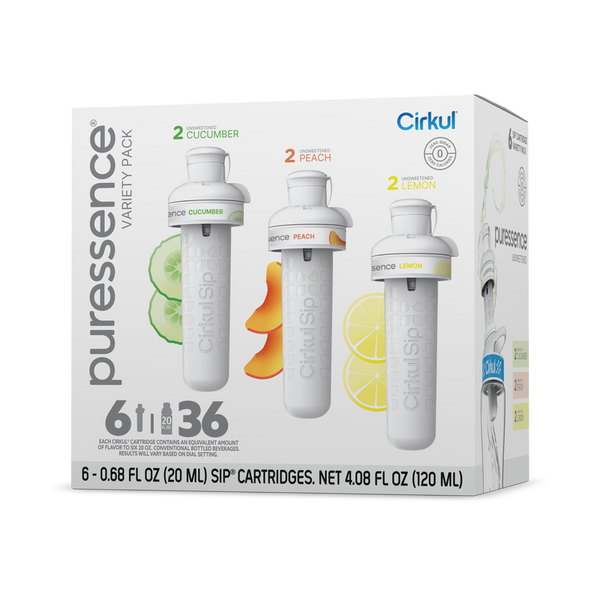 Zero-Calorie Puressence 6-Pack Variety Pack 3T3F - Zero-Calorie Multi-Flavor Sip Pods for Water Bottle - Default Title