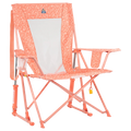 Luxury Camp Comfort Pro Rocker - Choice 375 - Patented Spring-Action Rocking Chair for Camping - Coral Garden