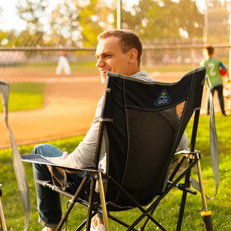 Luxury Camp Comfort Pro Rocker - Choice 375 - Patented Spring-Action Rocking Chair for Camping Detail