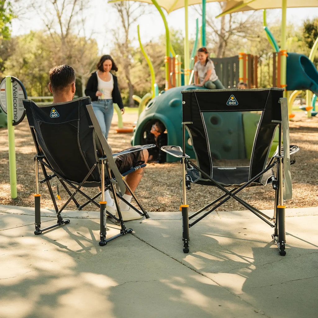 Luxury Camp Comfort Pro Rocker - Choice 375 - Patented Spring-Action Rocking Chair for Camping Detail