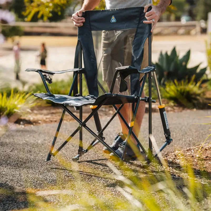 Luxury Camp Comfort Pro Rocker XL - Choice 107 - Heavy-Duty Kickback Rocker with Beverage Holder Detail