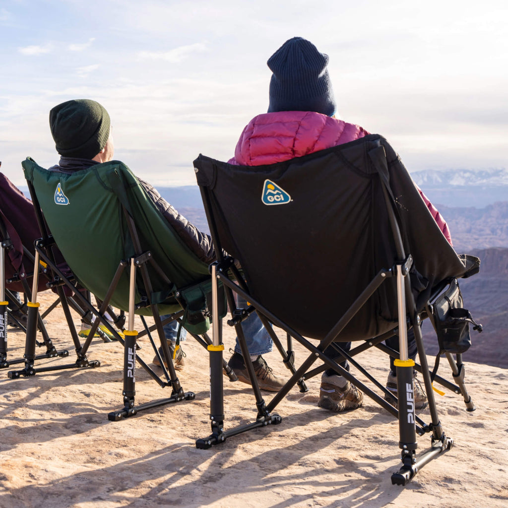 Heavy-Duty Freestyle Puff Rocker - Choice 731 - Patented Spring-Action Rocking Chair for Camping Detail