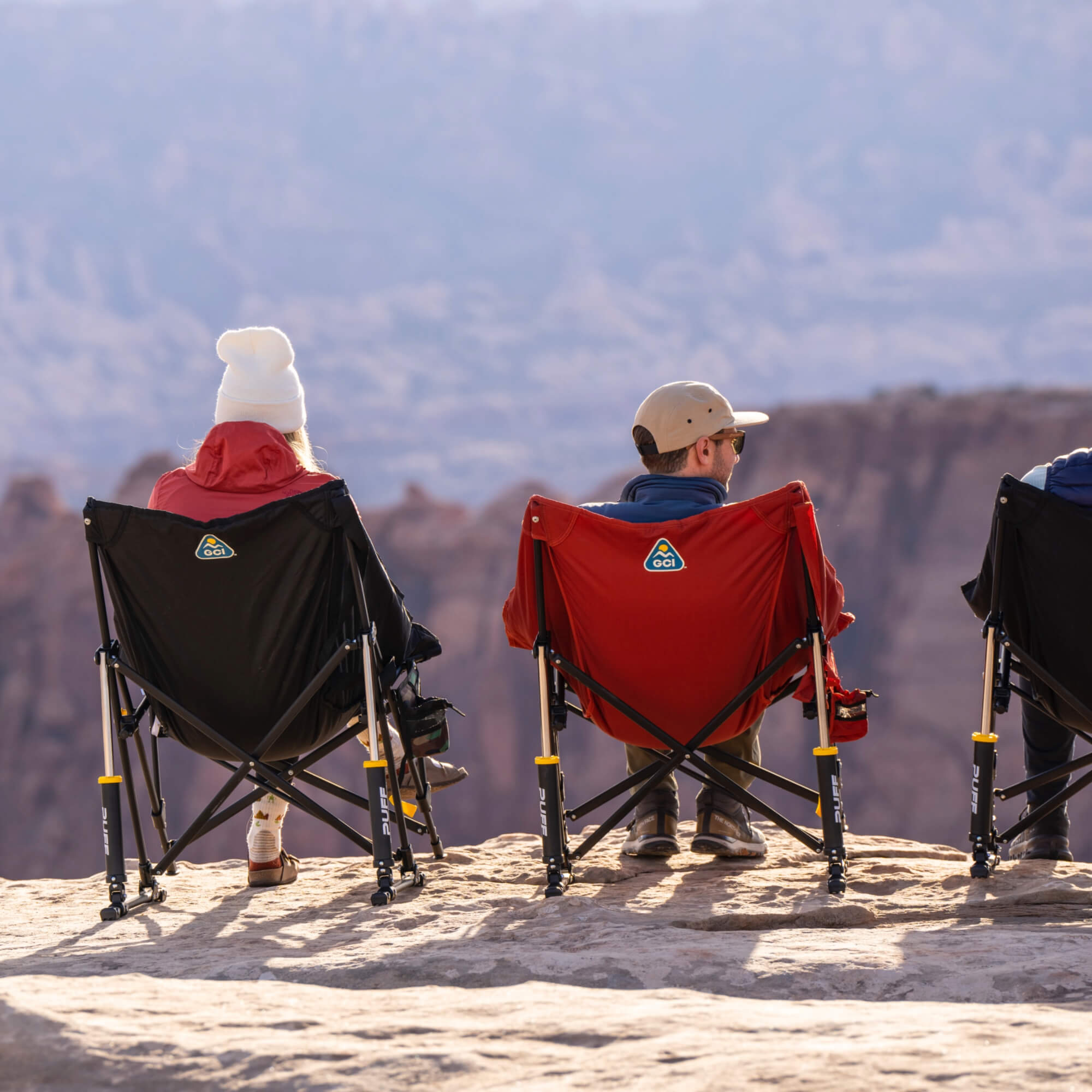 Heavy-Duty Freestyle Puff Rocker - Choice 731 - Patented Spring-Action Rocking Chair for Camping Detail