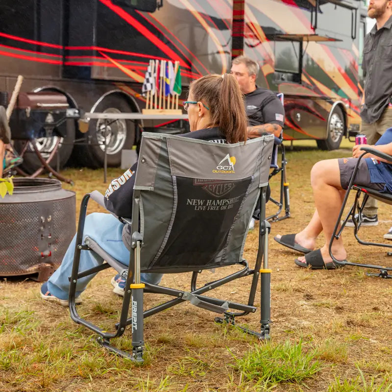 Patented Spring-Action FirePit Rocker - Choice 737 - RoadTrip Rocker Smooth Motion Camp Chair Detail