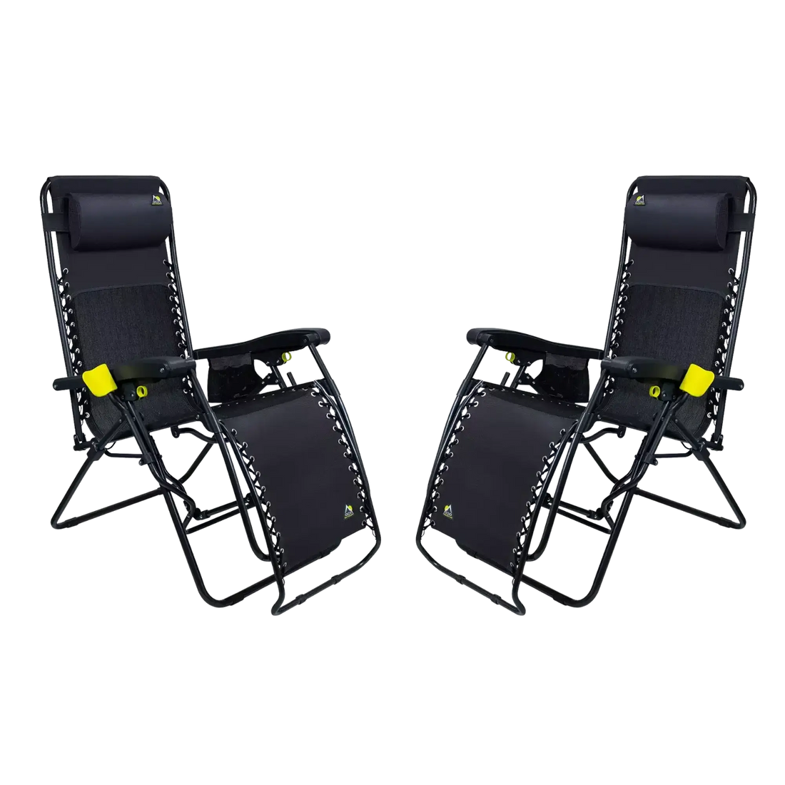 Reclining Beach Freeform Zero Gravity Lounger Bundle - Choice 507 - Multi-Position Outdoor Beach Chair with Pillow - Black