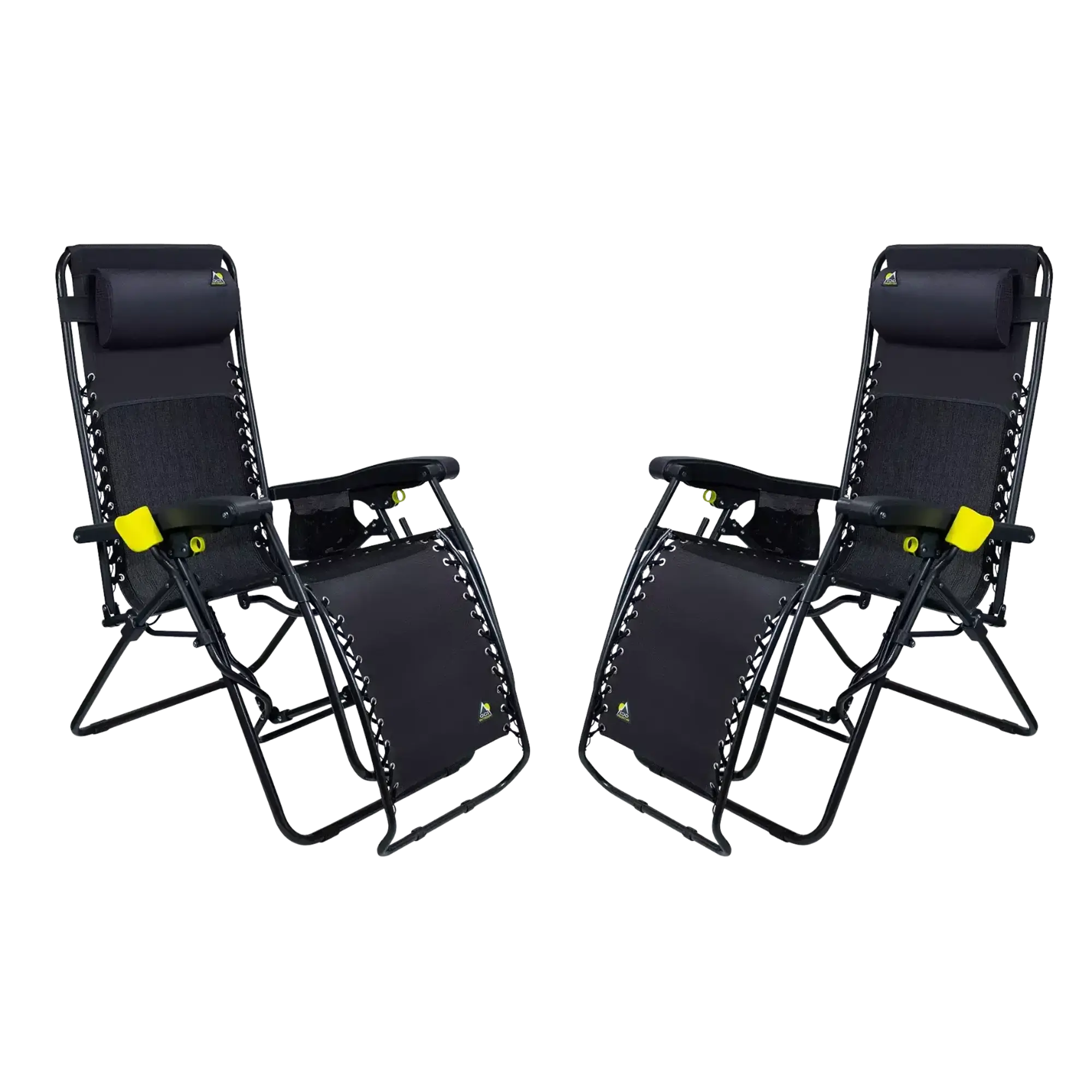 Reclining Beach Freeform Zero Gravity Lounger Bundle - Choice 507 - Multi-Position Outdoor Beach Chair with Pillow - Black