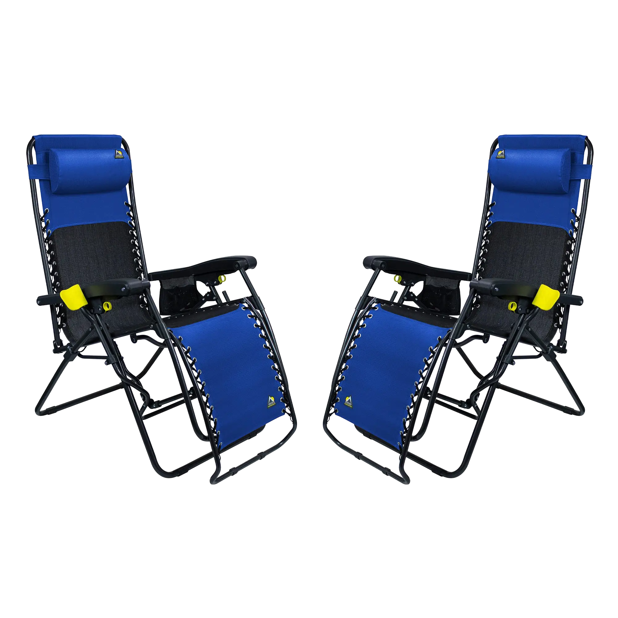 Reclining Beach Freeform Zero Gravity Lounger Bundle - Choice 507 - Multi-Position Outdoor Beach Chair with Pillow - Royal Blue