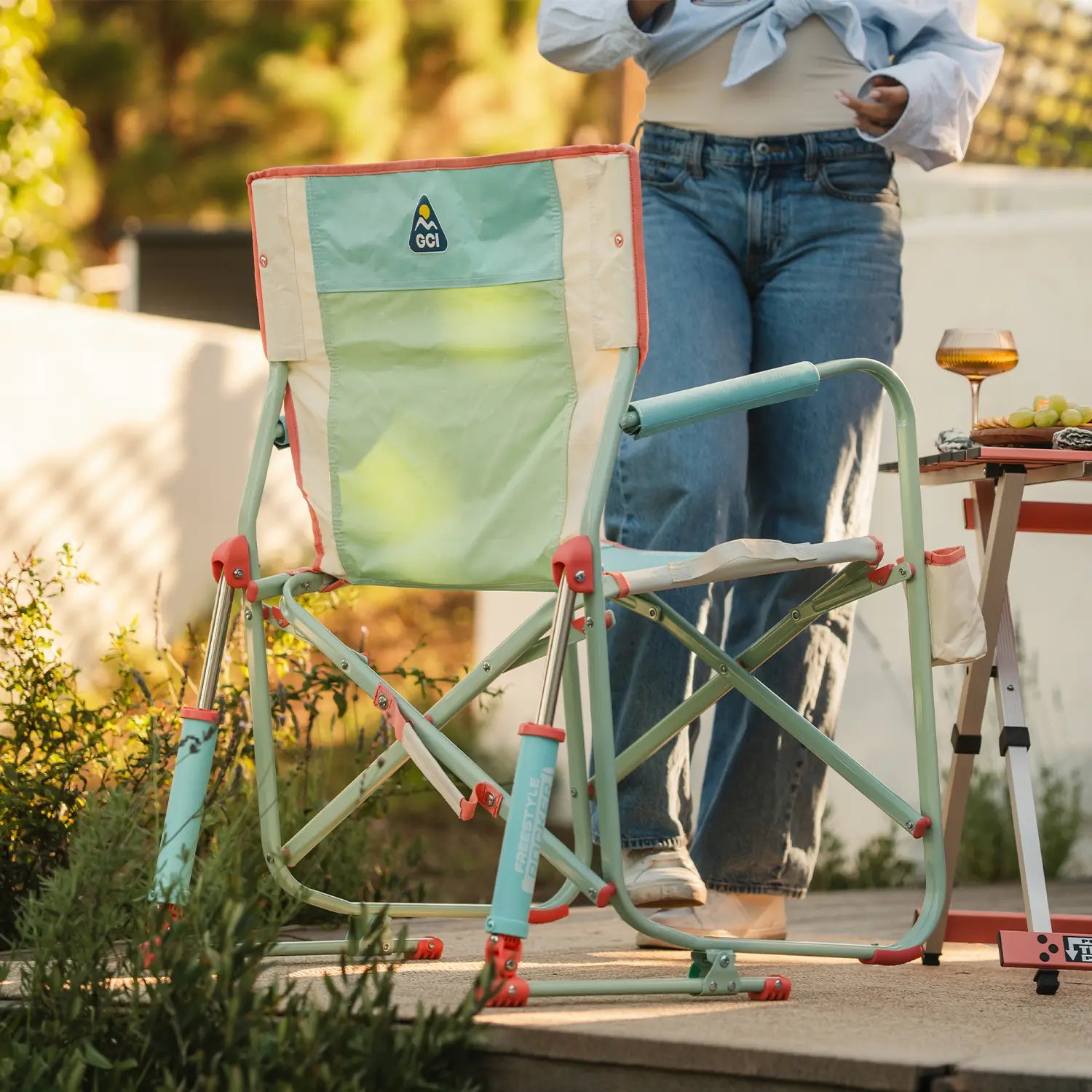 Patented Spring-Action Freestyle Rocker - Choice 711 - RoadTrip Rocker Smooth Motion Camp Chair Detail