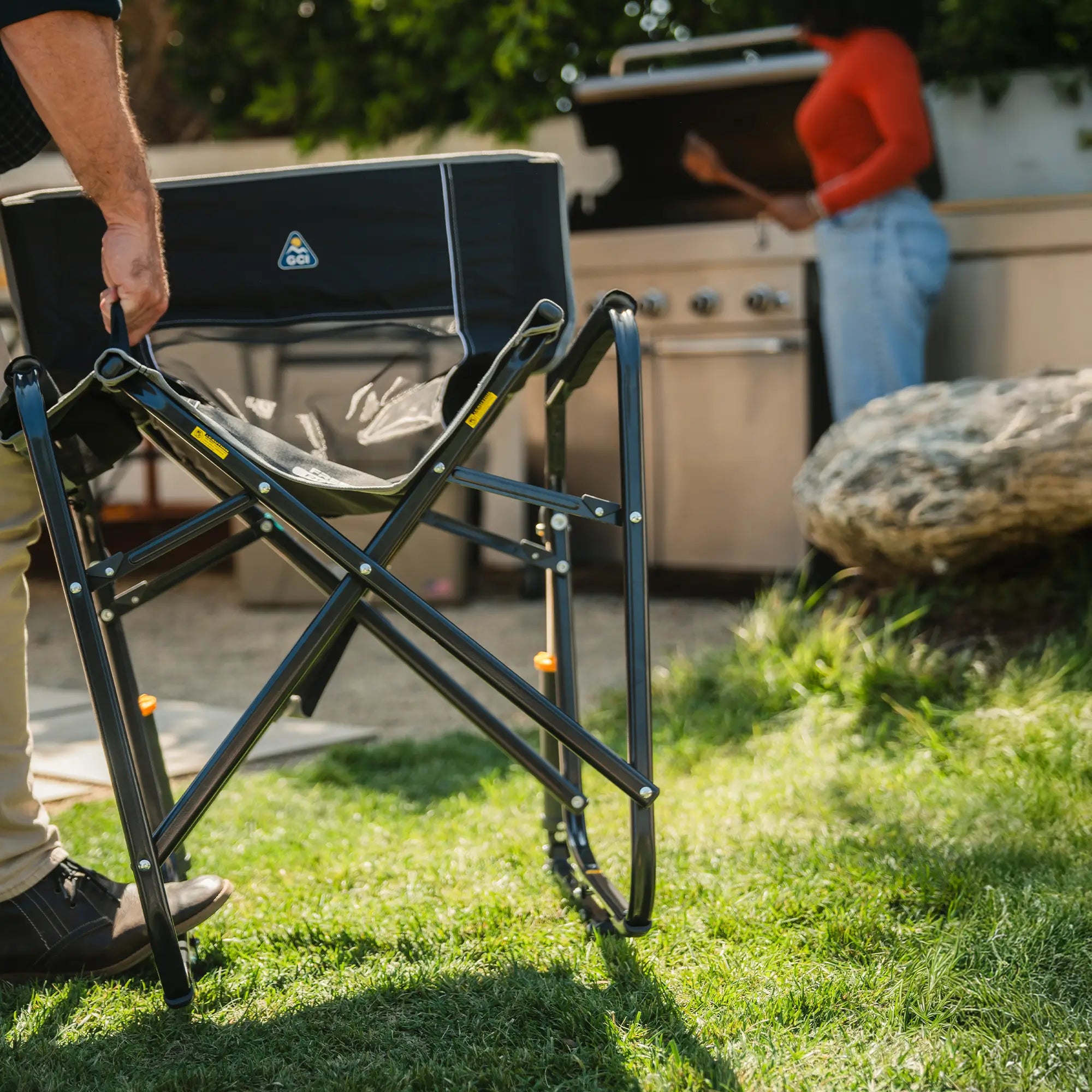 Patented Spring-Action Freestyle Rocker - Choice 711 - RoadTrip Rocker Smooth Motion Camp Chair Detail