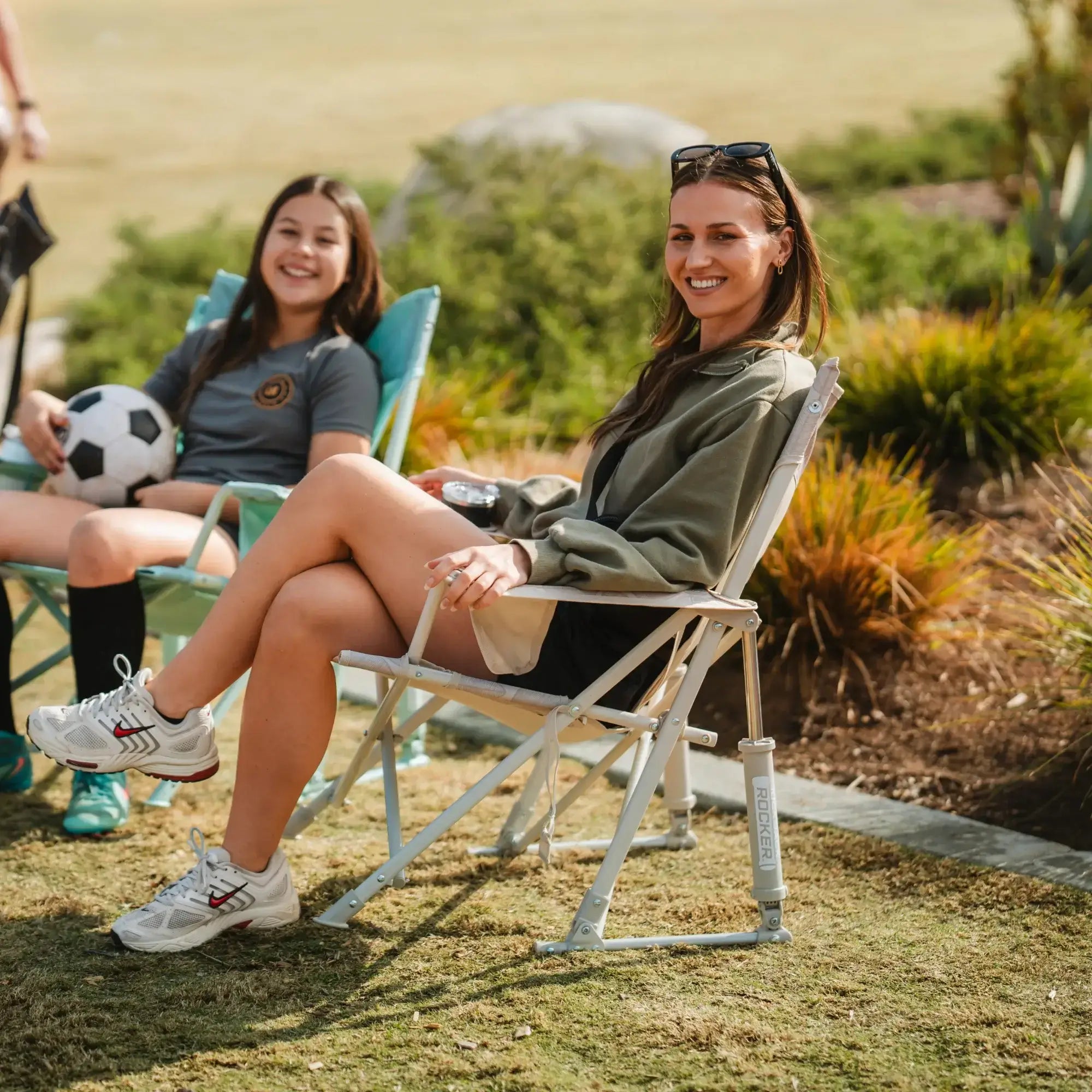 Premium All-Weather Kickback Rocker - Choice 345 - Freestyle Rocker Portable Outdoor Folding Chair Detail
