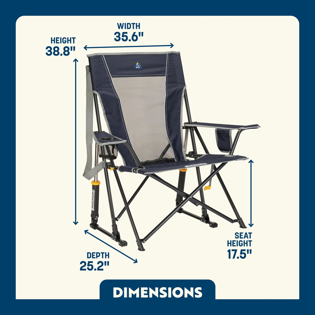 Luxury Camp Comfort Pro Rocker - Choice 375 - Patented Spring-Action Rocking Chair for Camping Detail