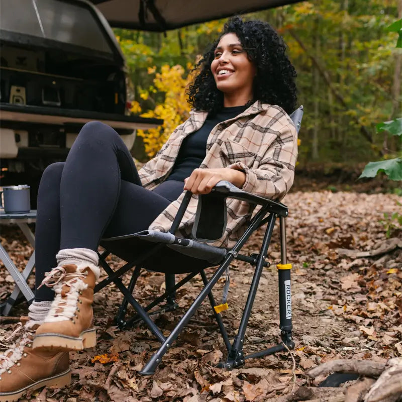 Premium All-Weather Kickback Rocker - Choice 345 - Freestyle Rocker Portable Outdoor Folding Chair Detail