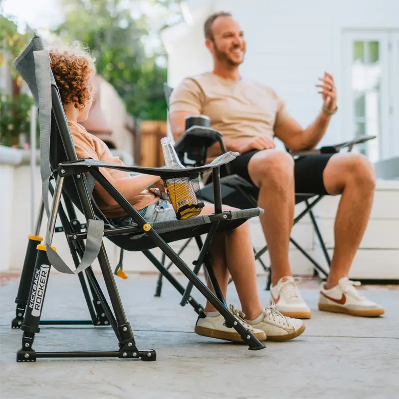 Premium All-Weather Kickback Rocker - Choice 345 - Freestyle Rocker Portable Outdoor Folding Chair Detail