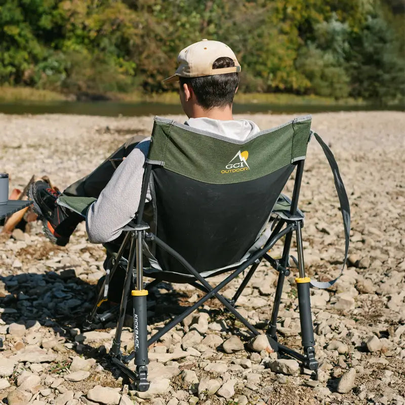 Premium All-Weather Kickback Rocker - Choice 345 - Freestyle Rocker Portable Outdoor Folding Chair Detail