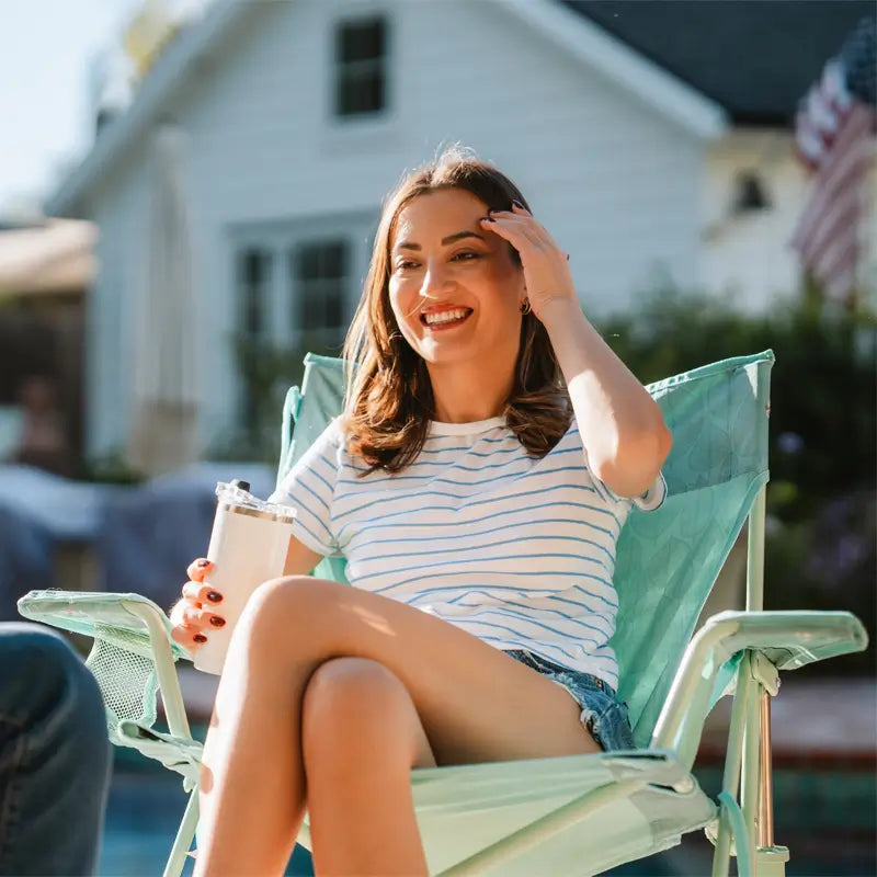 Premium All-Weather Kickback Rocker - Choice 345 - Freestyle Rocker Portable Outdoor Folding Chair Detail