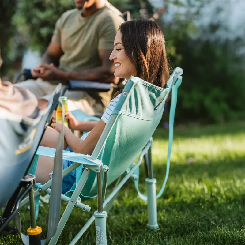 Premium All-Weather Kickback Rocker - Choice 345 - Freestyle Rocker Portable Outdoor Folding Chair Detail