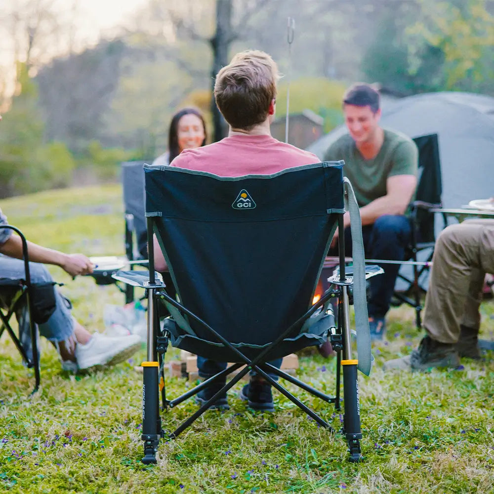 Premium All-Weather Kickback Rocker - Choice 345 - Freestyle Rocker Portable Outdoor Folding Chair Detail