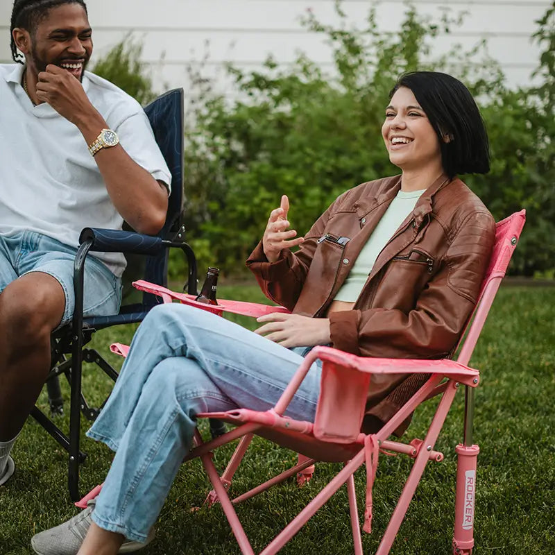 Premium All-Weather Kickback Rocker - Choice 345 - Freestyle Rocker Portable Outdoor Folding Chair Detail