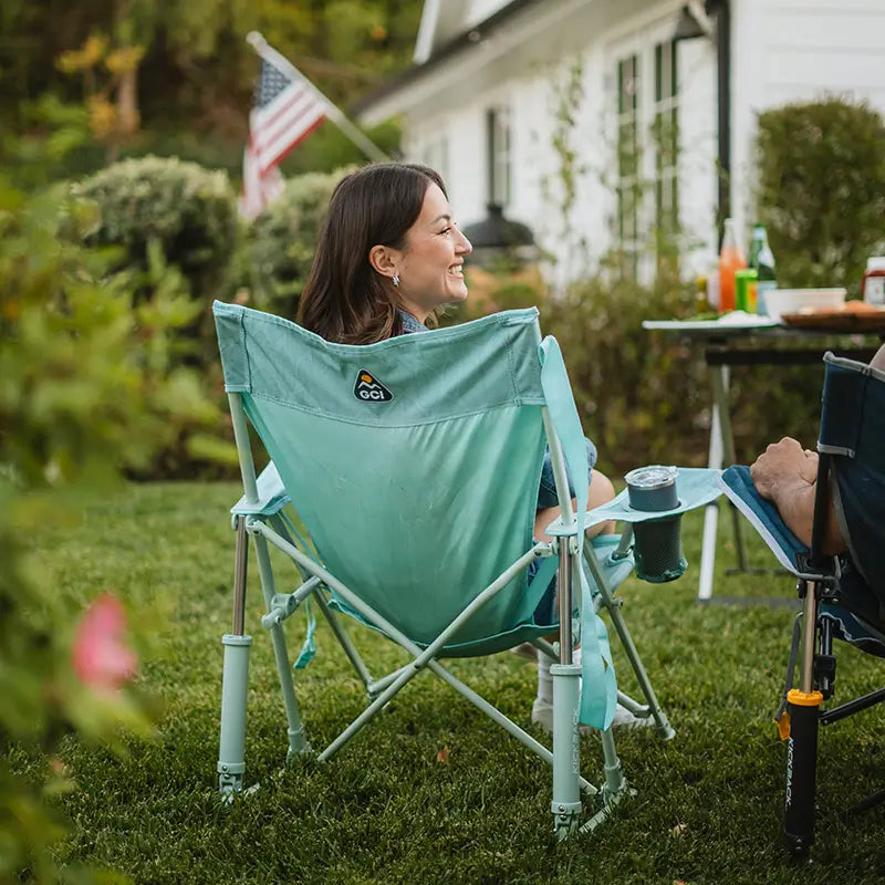 Premium All-Weather Kickback Rocker - Choice 345 - Freestyle Rocker Portable Outdoor Folding Chair Detail