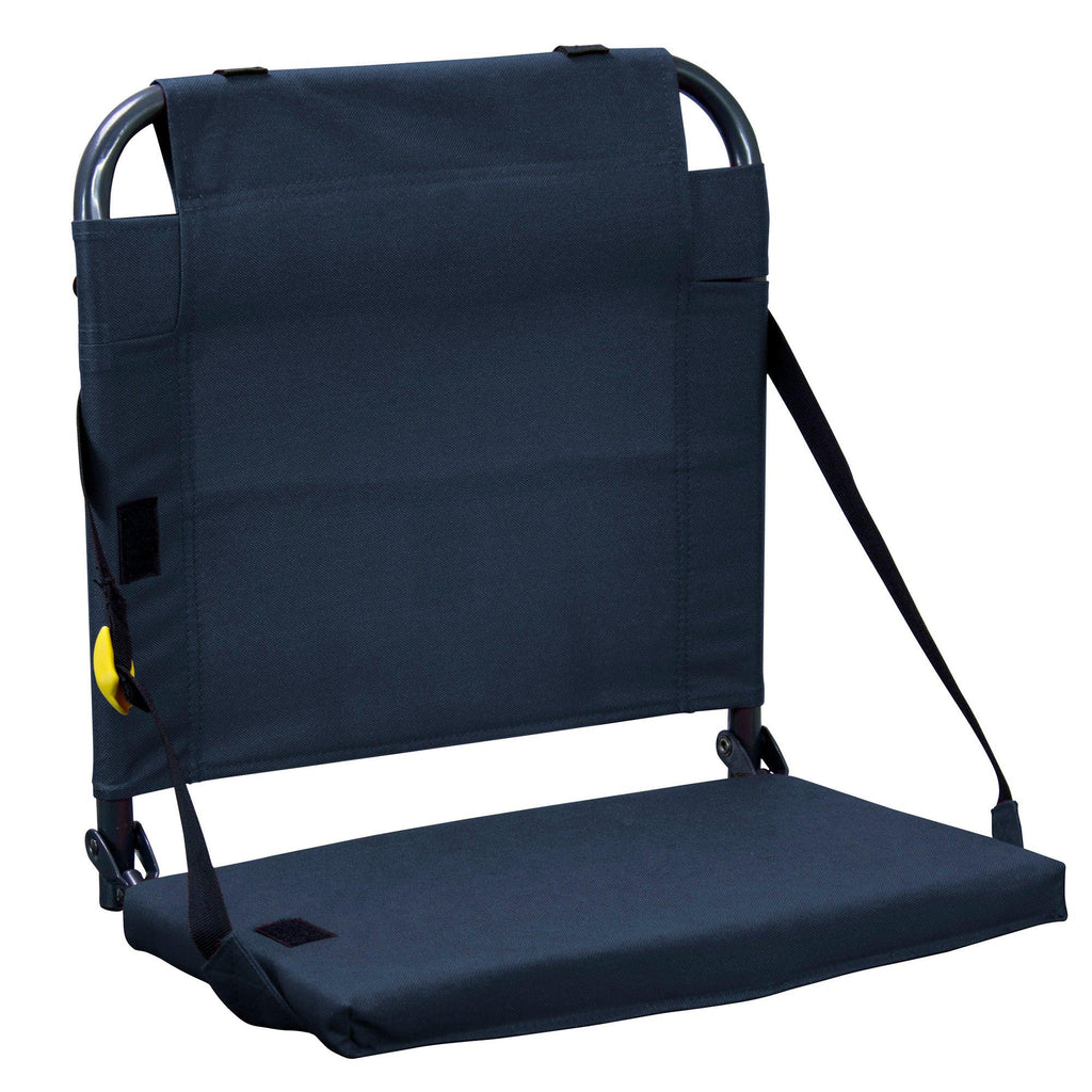 Secure-Hook BleacherBack - Choice 696 - Lightweight Folding Bleacher Chair with Cushioning - Navy