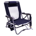 Ultra-Compact Bi-Fold Slim Event Chair - Choice 334 - Space-Saving Micro-Folding Chair for Backpacking - Indigo