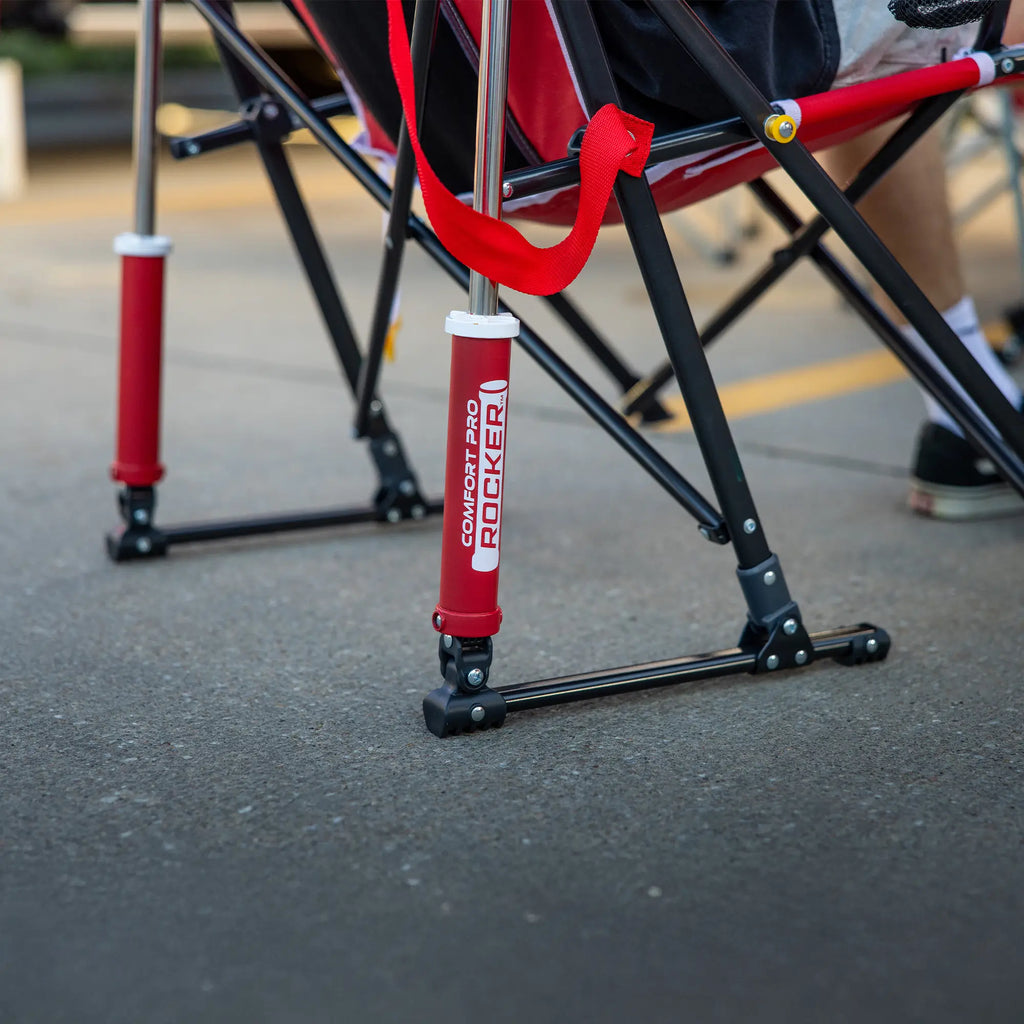 Premium All-Weather College Comfort Pro Rocker - Nebraska Cornhuskers - Choice 161 - Freestyle Rocker Portable Outdoor Folding Chair Detail