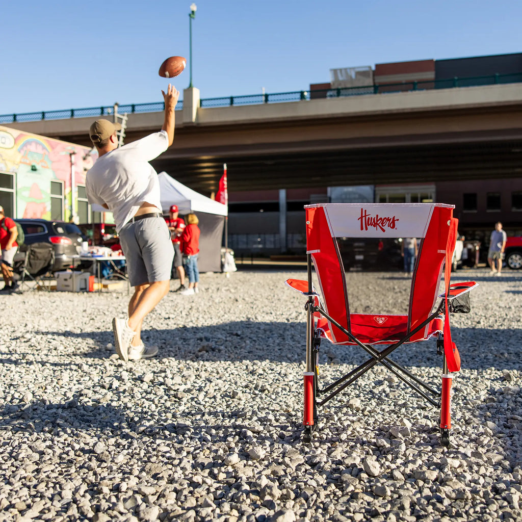 Premium All-Weather College Comfort Pro Rocker - Nebraska Cornhuskers - Choice 161 - Freestyle Rocker Portable Outdoor Folding Chair Detail