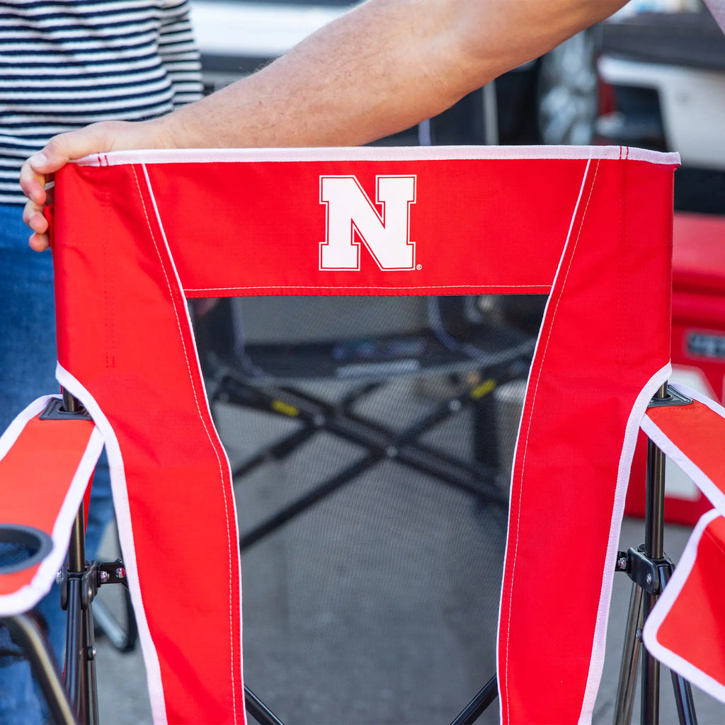Premium All-Weather College Comfort Pro Rocker - Nebraska Cornhuskers - Choice 161 - Freestyle Rocker Portable Outdoor Folding Chair Detail