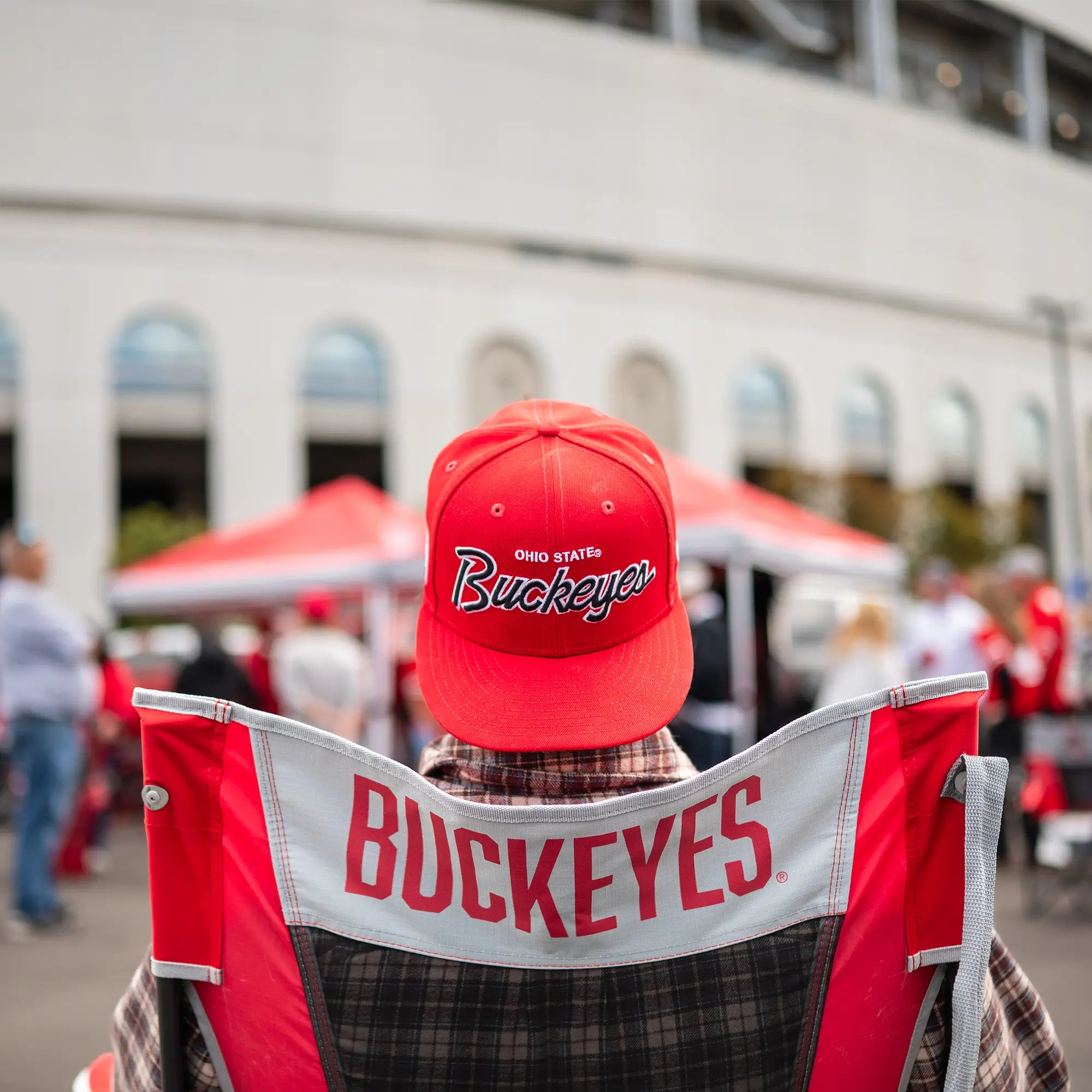 Luxury Camp College Comfort Pro Rocker - Ohio State Buckeyes - Choice 676 - RoadTrip Rocker Smooth Motion Camp Chair Detail