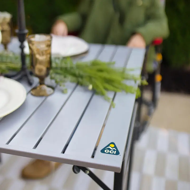 Slim-Fold Slim-Fold Table XL - Choice 651 - Slim-Fold Outdoor Cook Station with Storage Shelves Detail