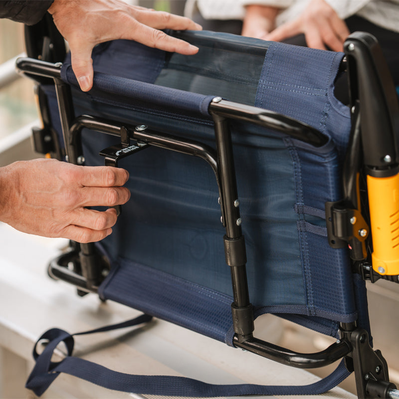 Premium All-Weather Stadium Rock-Cliner - Choice 540 - RoadTrip Rocker Smooth Motion Camp Chair Detail