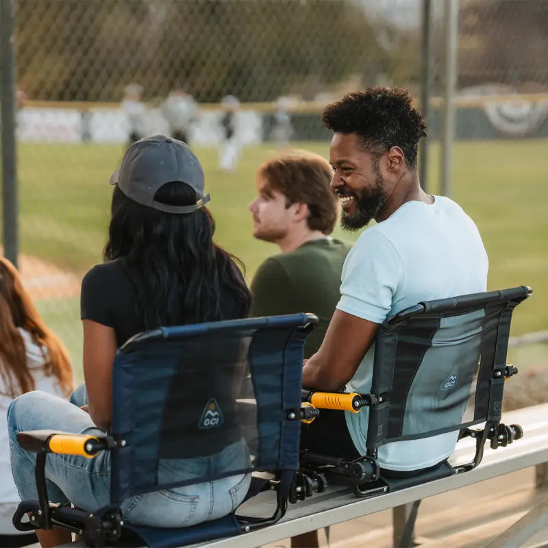 Premium All-Weather Stadium Rock-Cliner - Choice 540 - RoadTrip Rocker Smooth Motion Camp Chair Detail